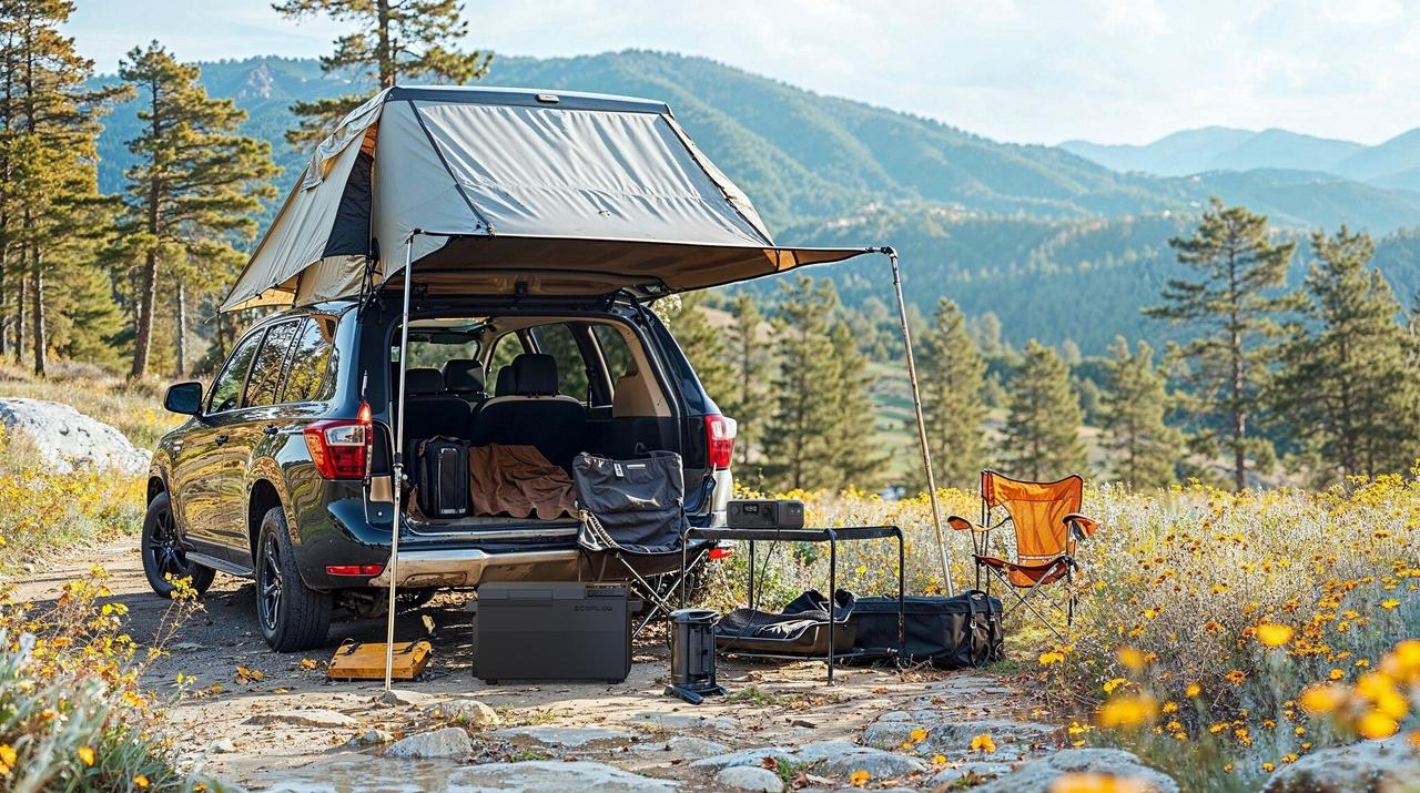 Camping in der Natur mit leistungsstarker Powerstation